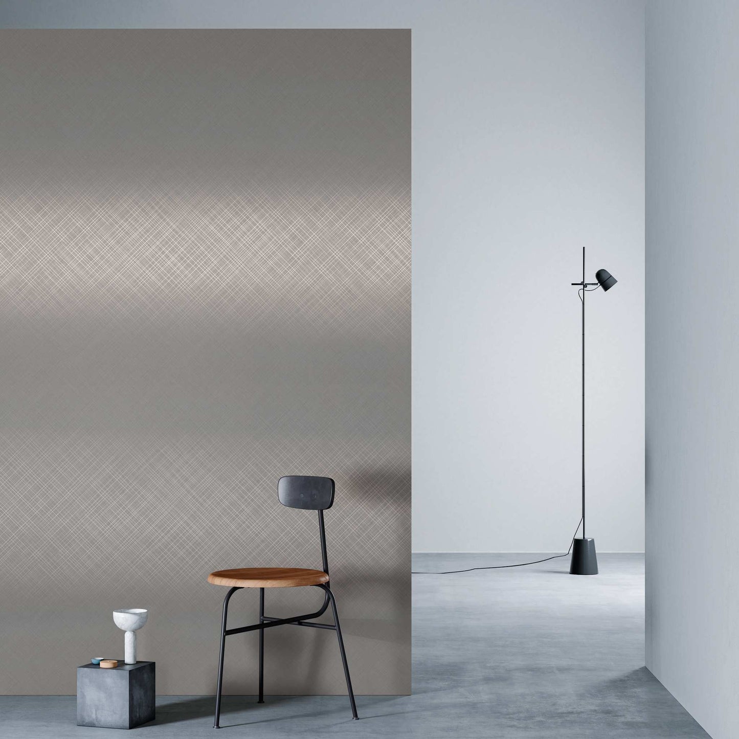3M DI-NOC Cross Hairline Abrasion Resistant CH-1628AR architectural film installed in room scene