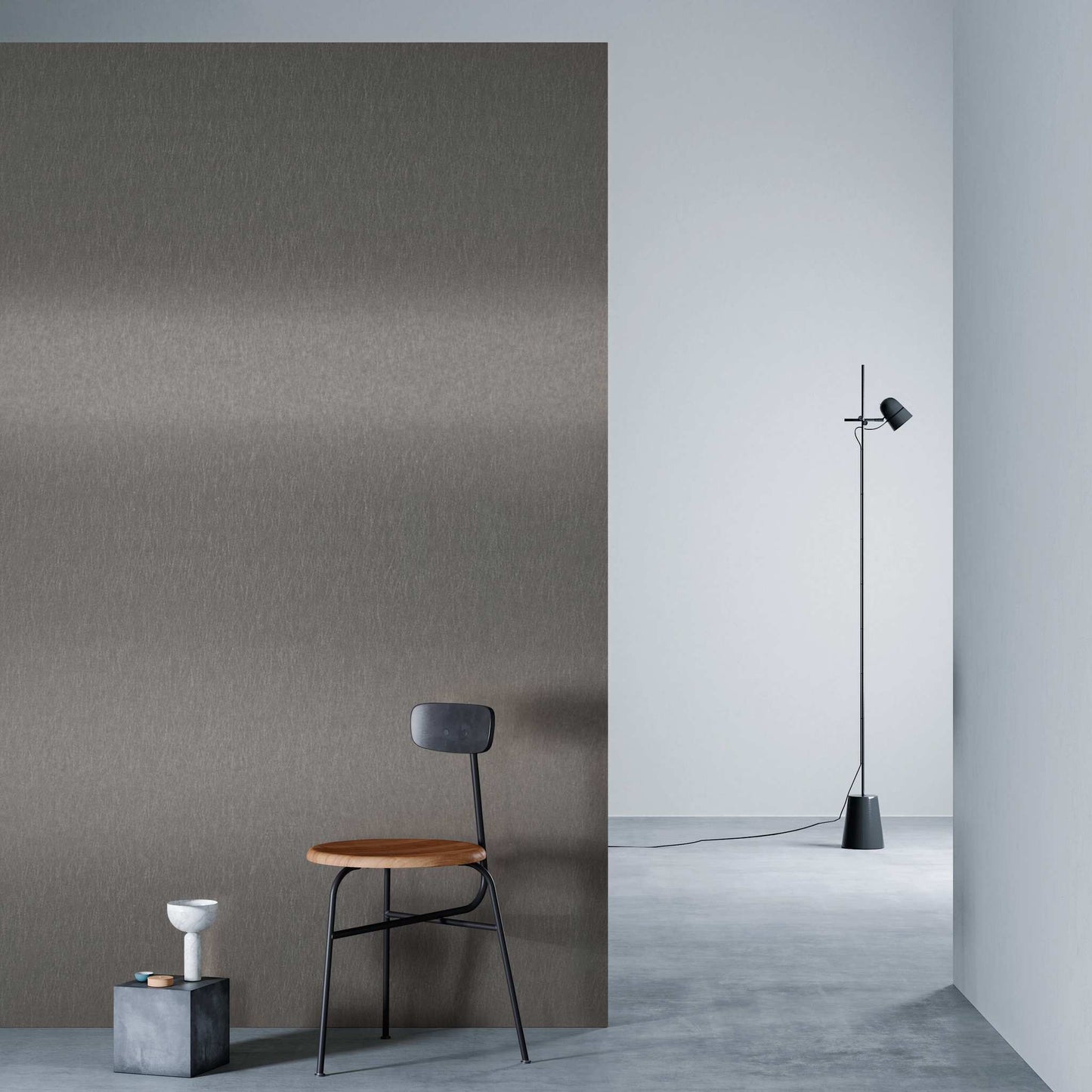 3M DI-NOC Metallic Abrasion Resistant ME-2293AR architectural film installed in room scene