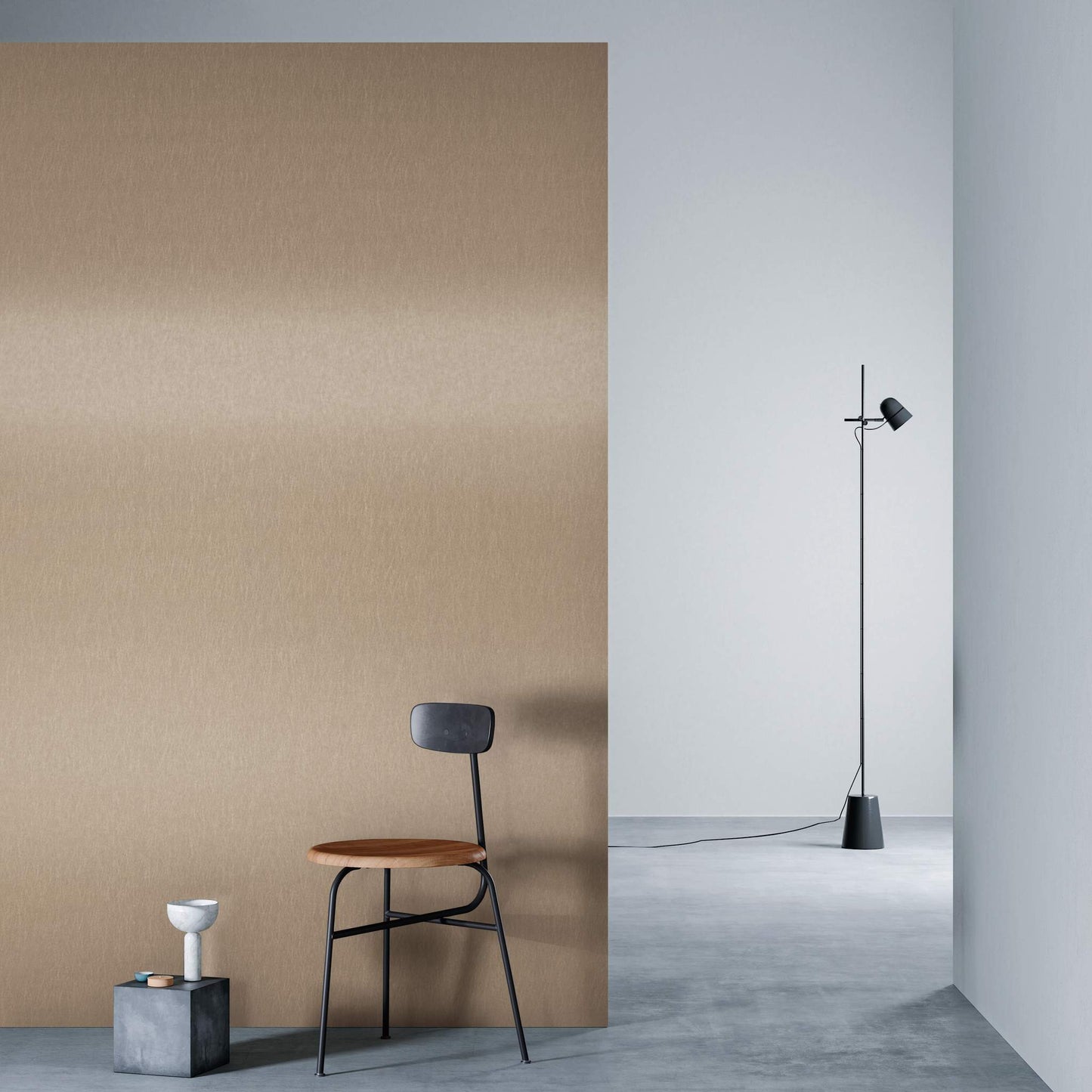 3M DI-NOC Metallic Abrasion Resistant ME-2295AR architectural film installed in room scene