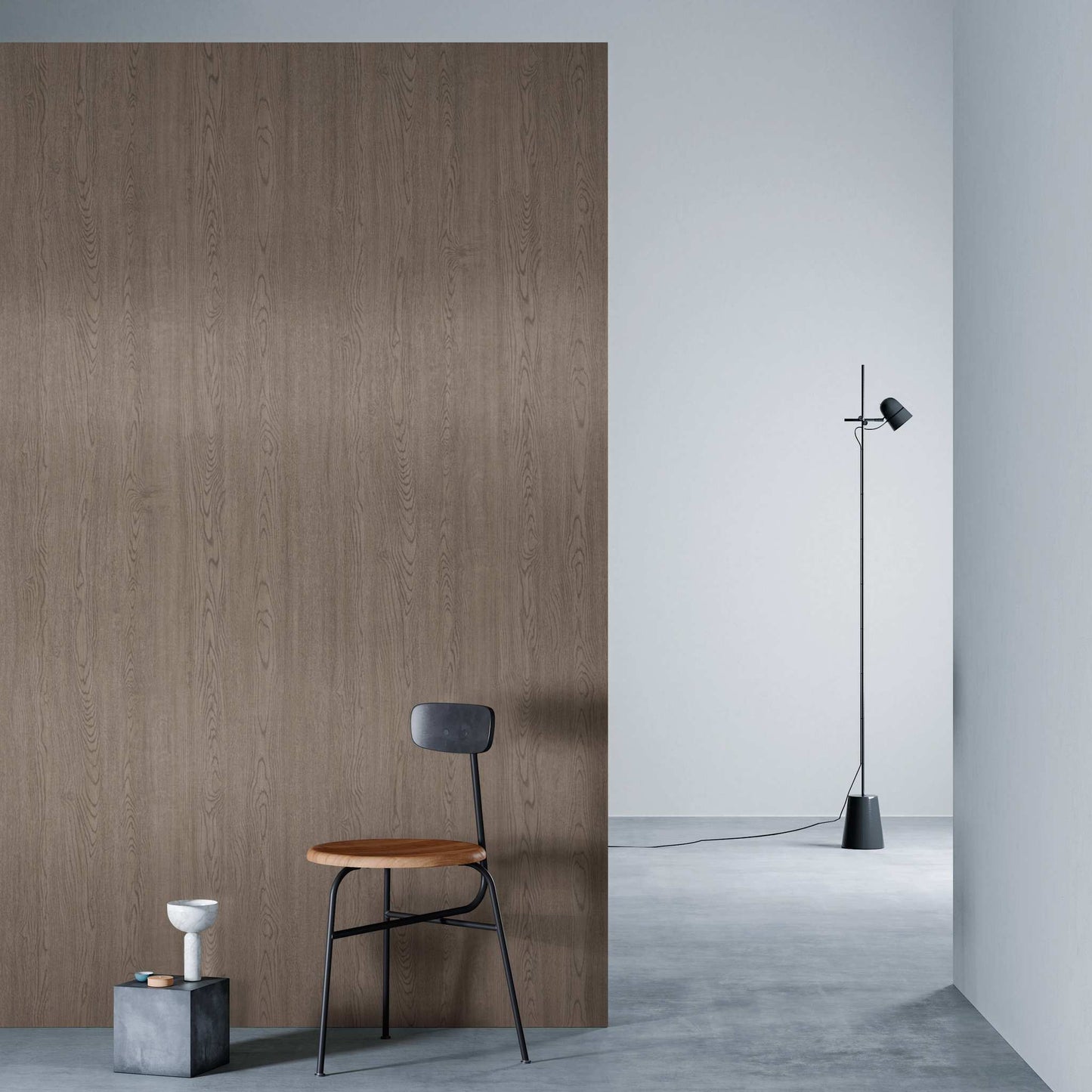 3M DI-NOC Metallic Wood MW-1832 architectural film installed in room scene