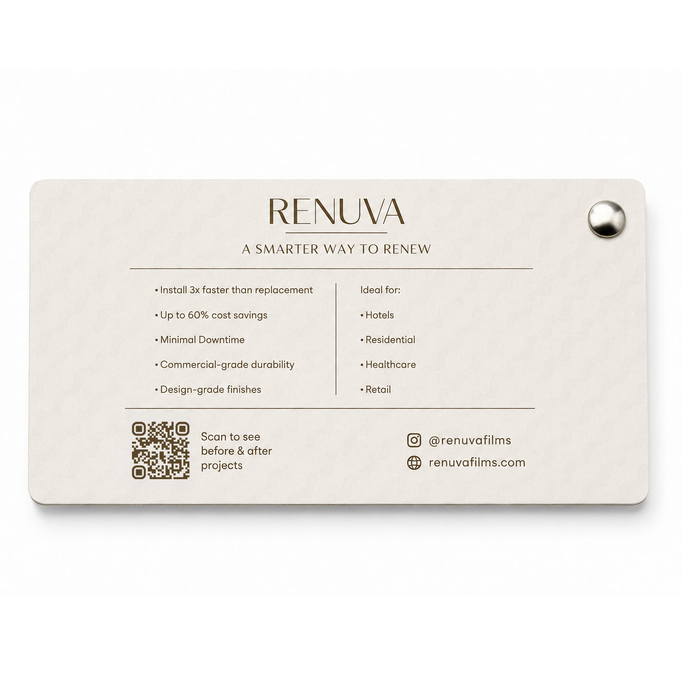 Renuva™ Film Swatch Book
