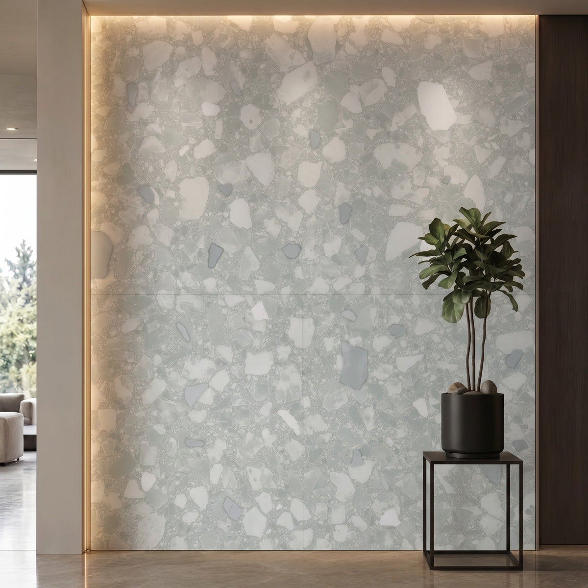 Bodaq NS715 interior film rendered on a feature wall