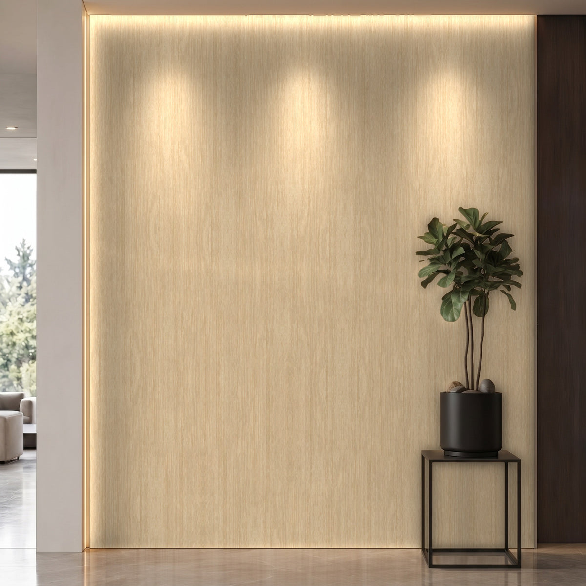 Bodaq W351 White Oak interior film rendered on a feature wall