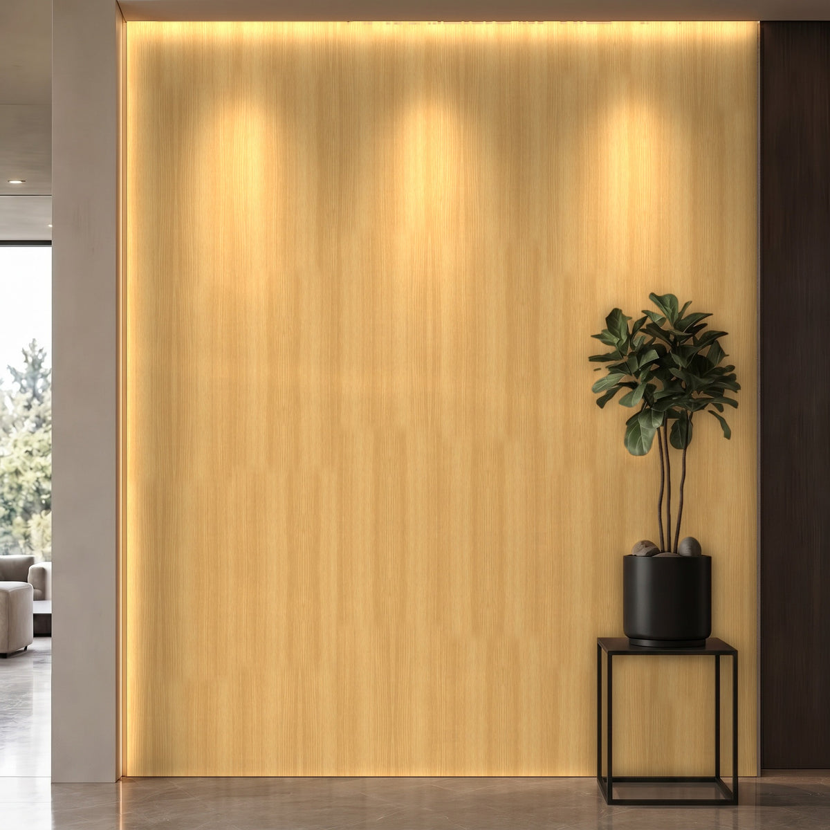 Bodaq W538 Pine interior film rendered on a feature wall