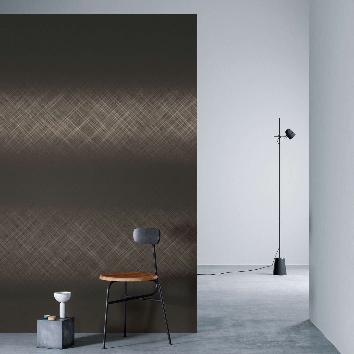 3M DI-NOC Cross Hairline Abrasion Resistant CH-1630AR architectural film installed in room scene