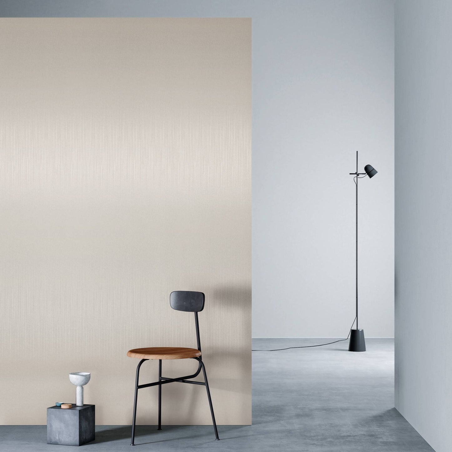 3M DI-NOC Metallic Abrasion Resistant ME-1466AR architectural film installed in room scene