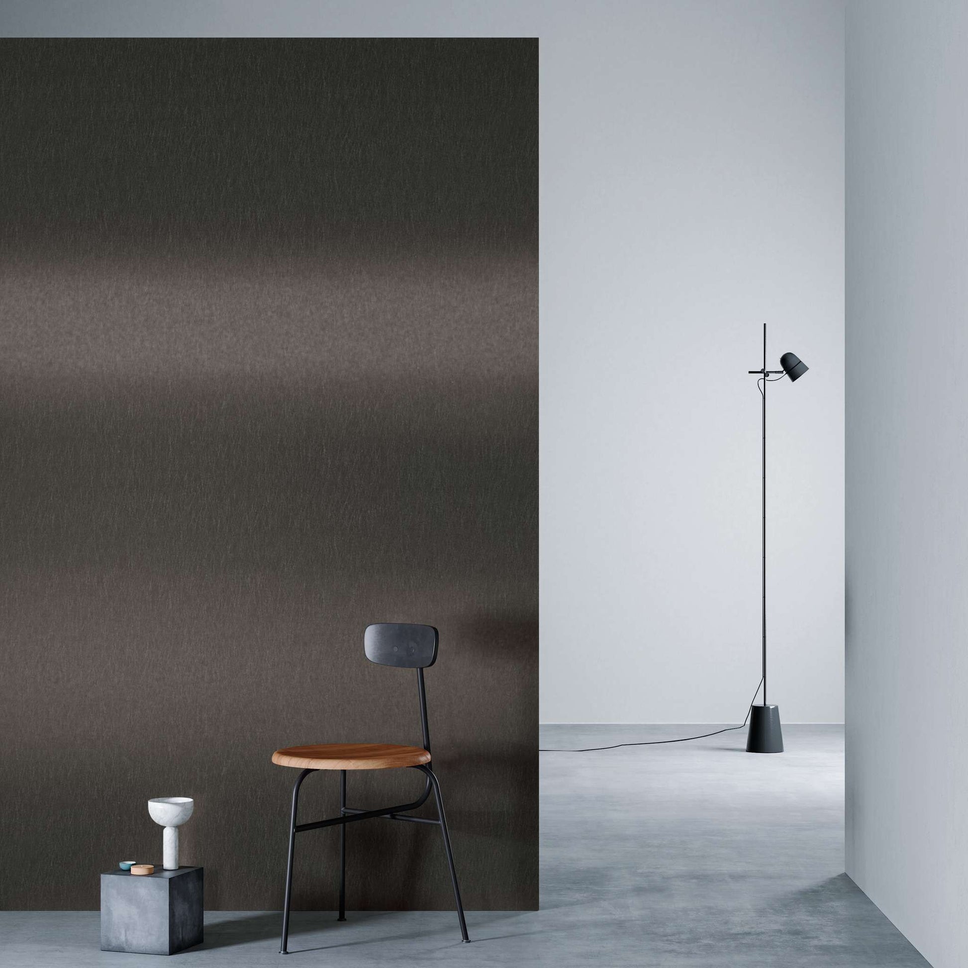 3M DI-NOC Metallic Abrasion Resistant ME-2294AR architectural film installed in room scene