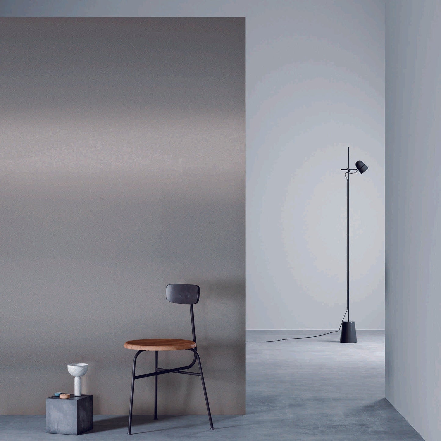 3M DI-NOC Metallic Abrasion Resistant ME-432AR architectural film installed in room scene