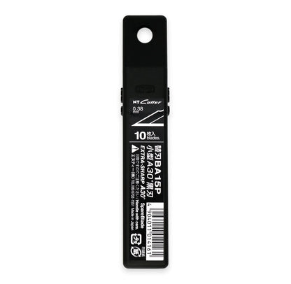 NT Cutter Extra Sharp Black 30° Blades - (10 or 100 Pack) - close-up detail view