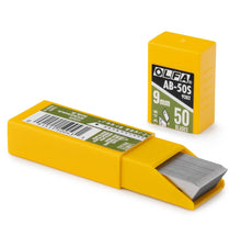 Olfa 58° Stainless Steel Blades - AB-S (10 or 50 Pack) vinyl wrap cutting tool - close-up detail view