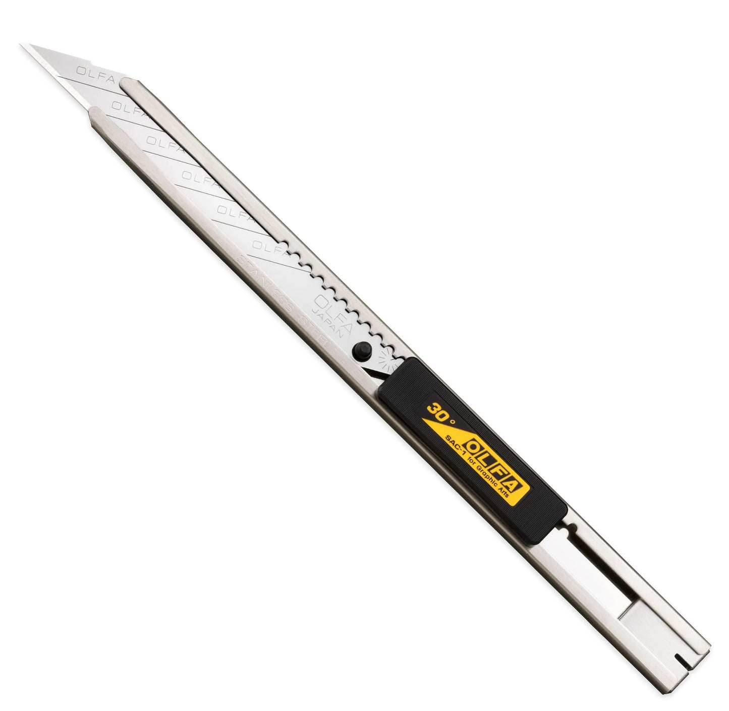 Olfa Stainless Steel Auto-Lock Knife - SAC-1 precision cutting tool for vinyl wrap and film trimming