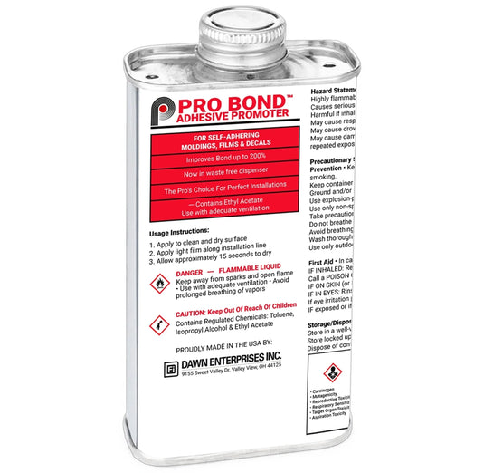 Pro bond Adhesive Promoter adhesion promoter for vinyl wrap and architectural film - 8oz