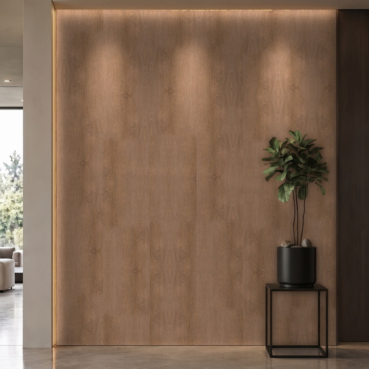Bodaq LW105 interior film rendered on a feature wall