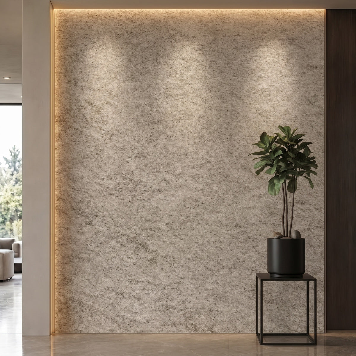 Bodaq NS121 Granite interior film rendered on a feature wall