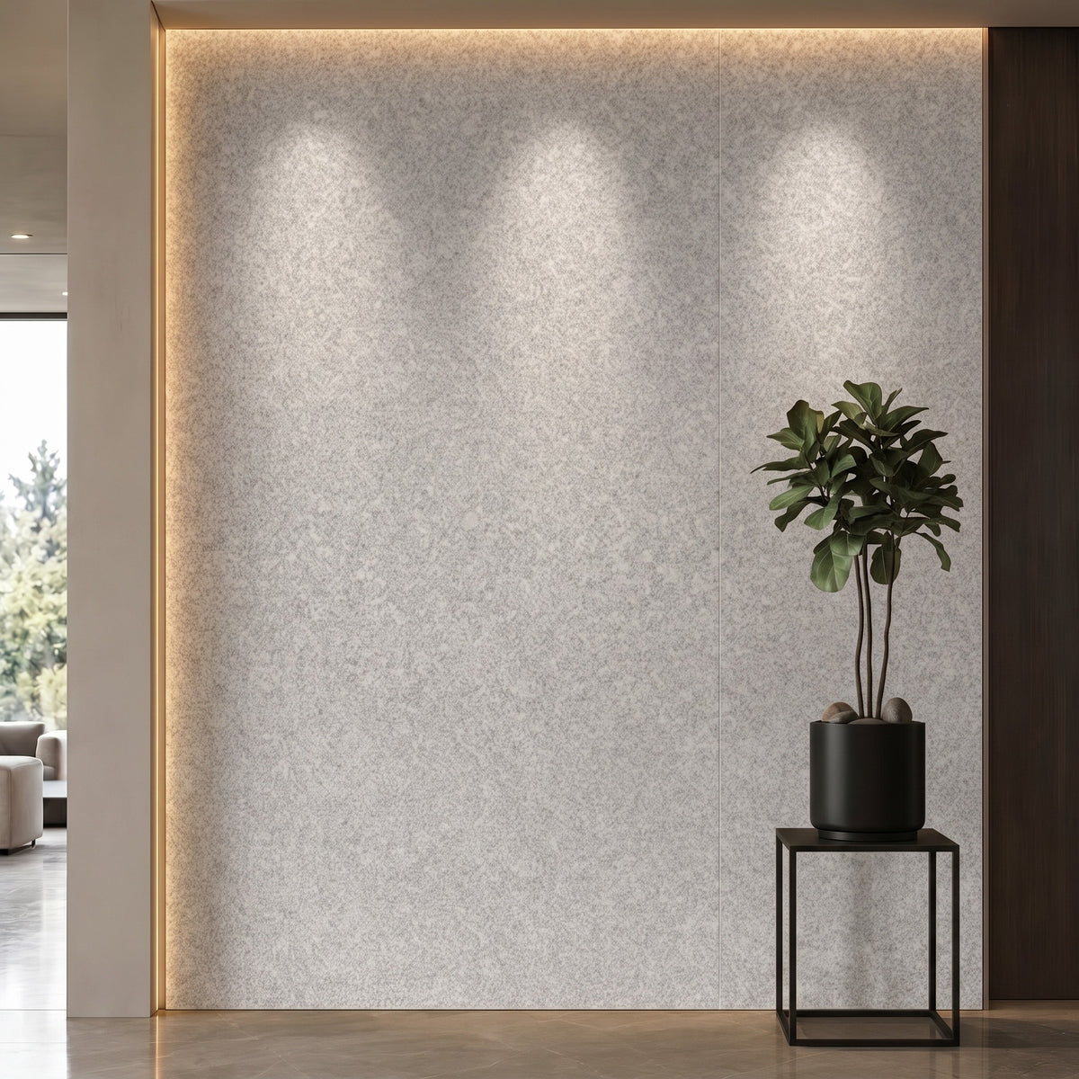 Bodaq NS123 Sierra Stone interior film rendered on a feature wall
