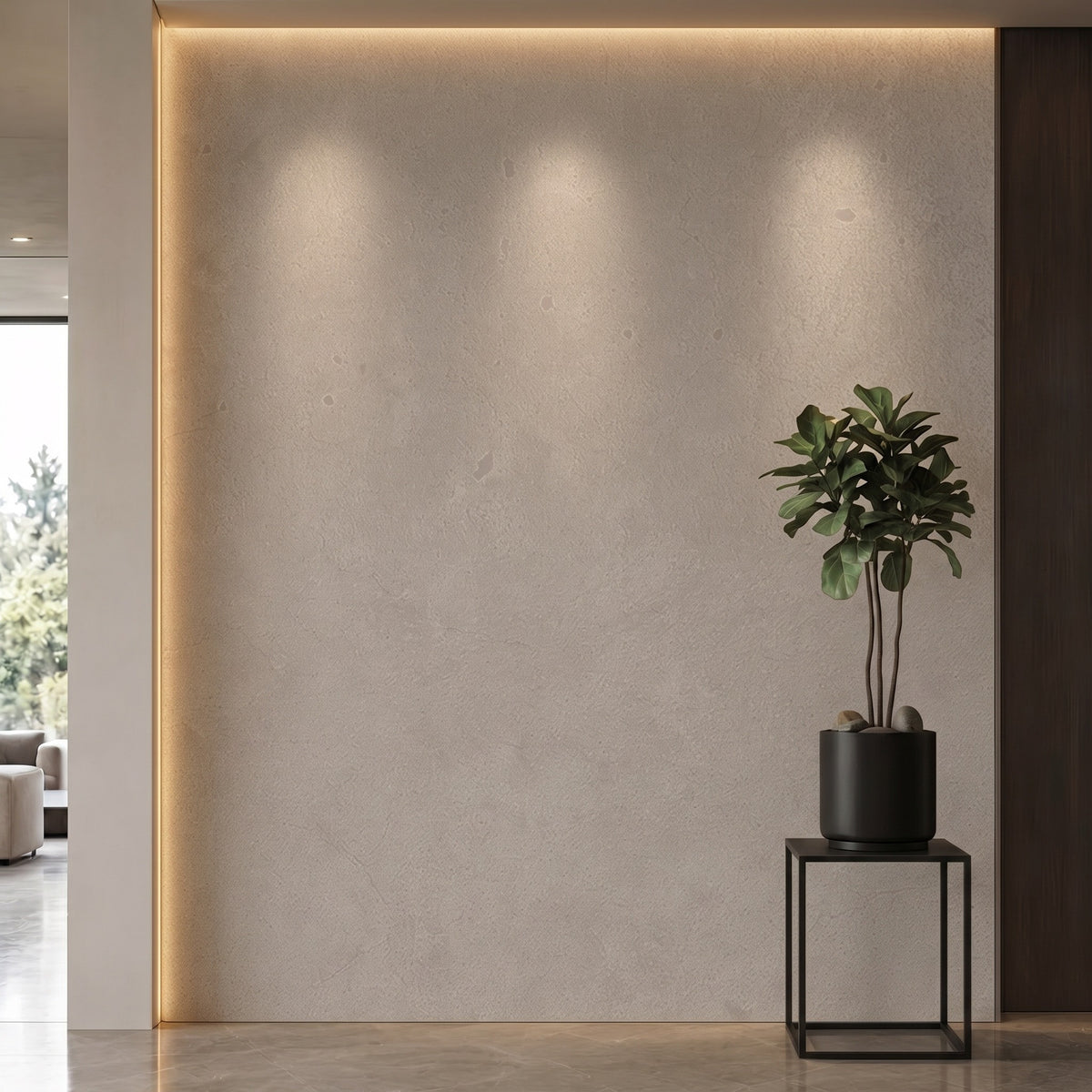 Bodaq PNC59 Sand Stone interior film rendered on a feature wall
