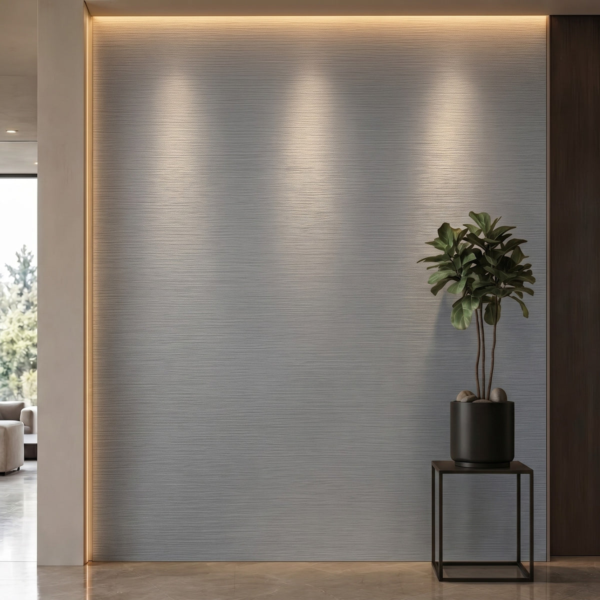 Bodaq RM002 Real Metal interior film rendered on a feature wall