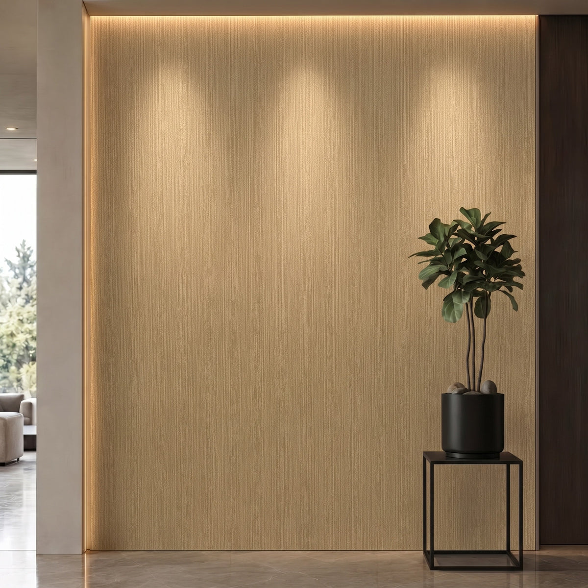 Bodaq RM007 Real Metal interior film rendered on a feature wall