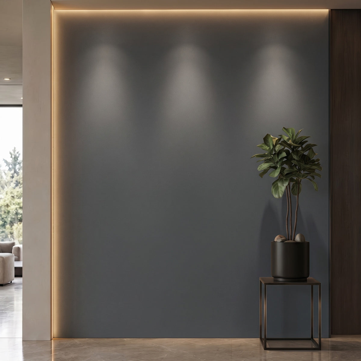 Bodaq S159 interior film rendered on a feature wall