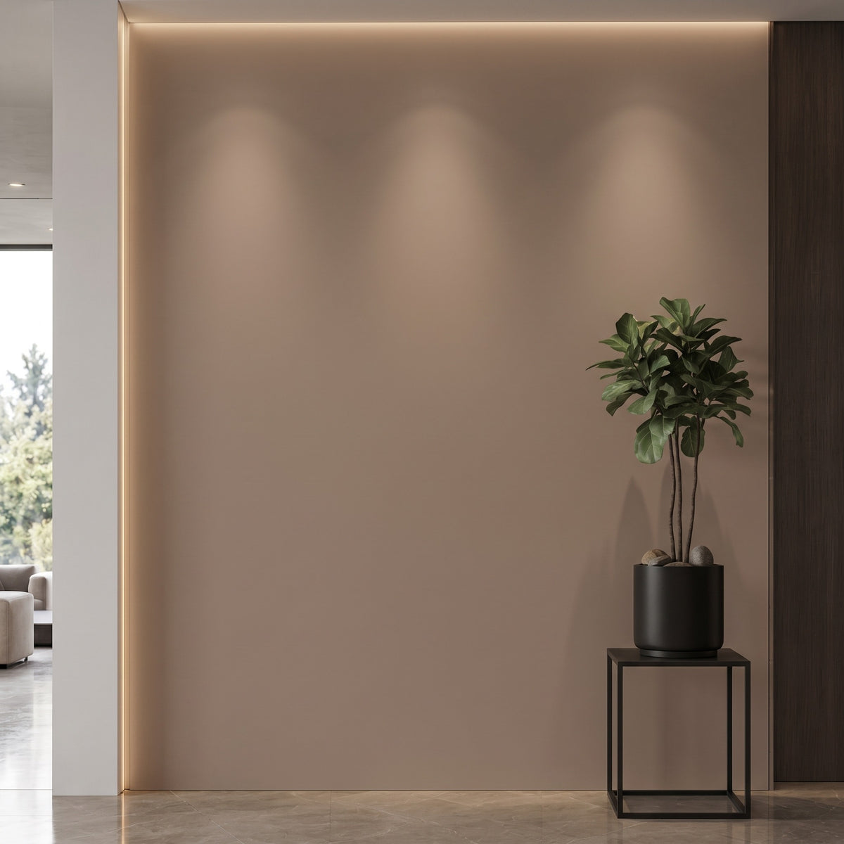 Bodaq S215 interior film rendered on a feature wall