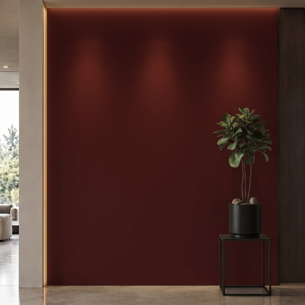 Bodaq S218 interior film rendered on a feature wall