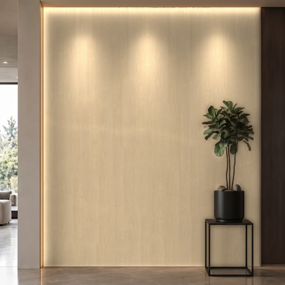 Bodaq W015 Ash interior film rendered on a feature wall