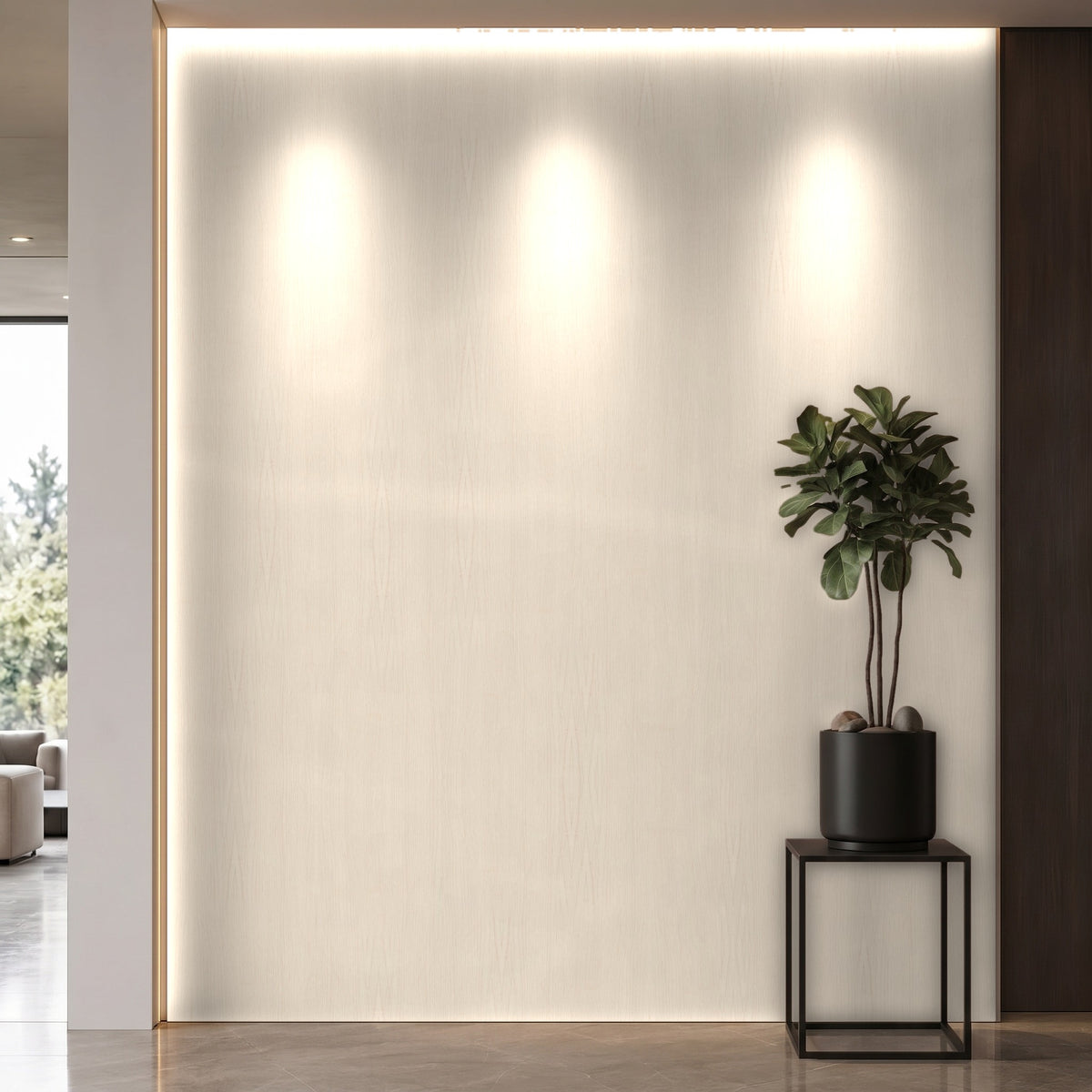 Bodaq W198 Oak interior film rendered on a feature wall