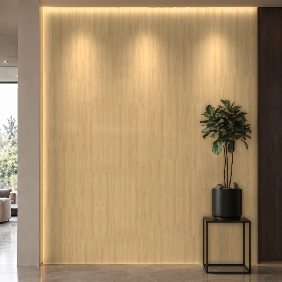 Bodaq W401 Maple interior film rendered on a feature wall