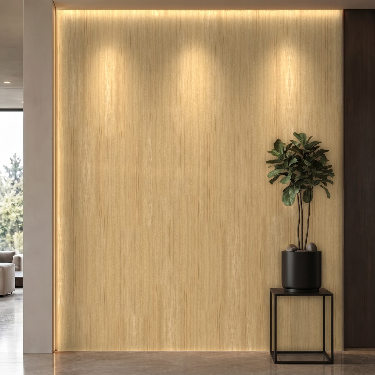 Bodaq W528 Noce interior film rendered on a feature wall