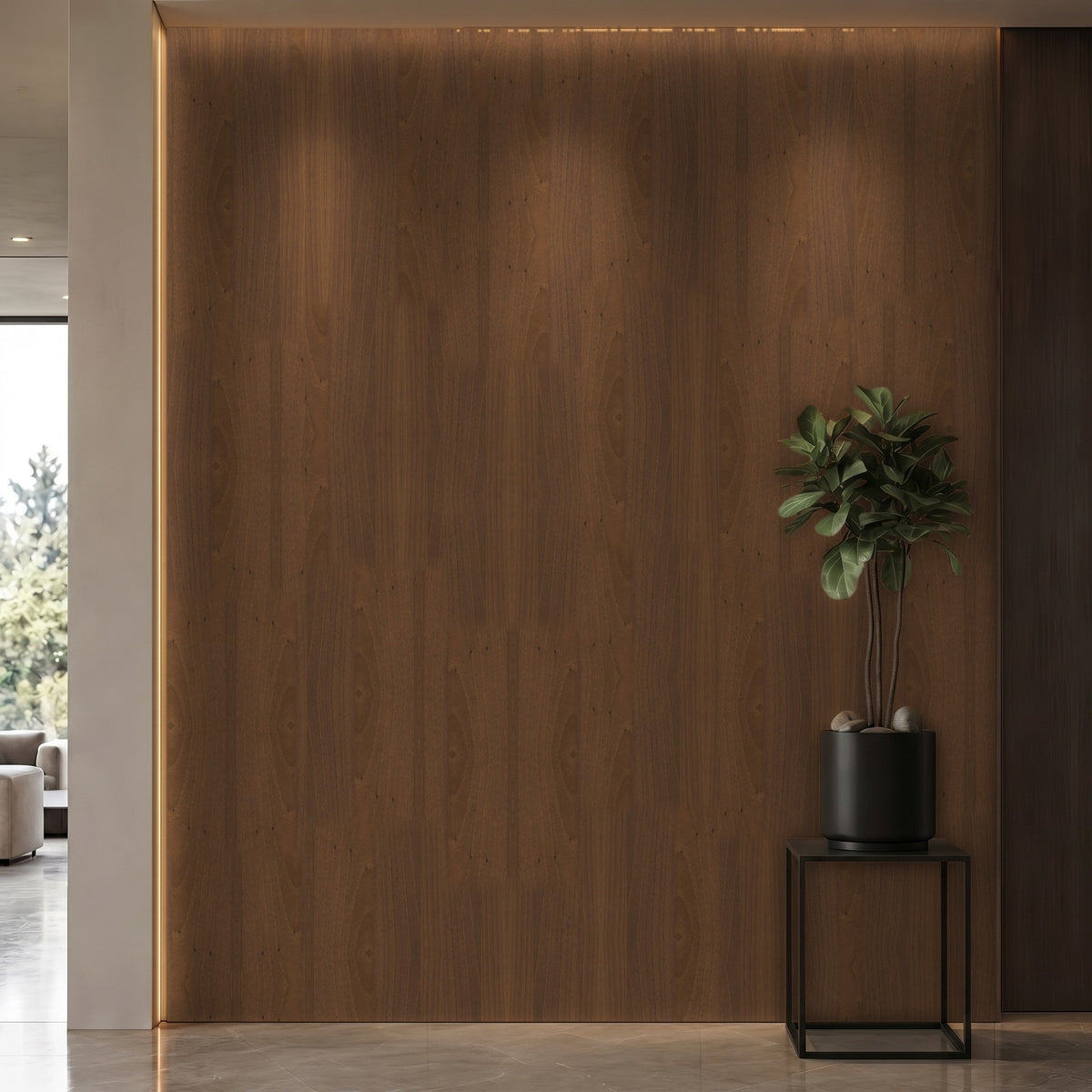 Bodaq W816 Cherry interior film rendered on a feature wall