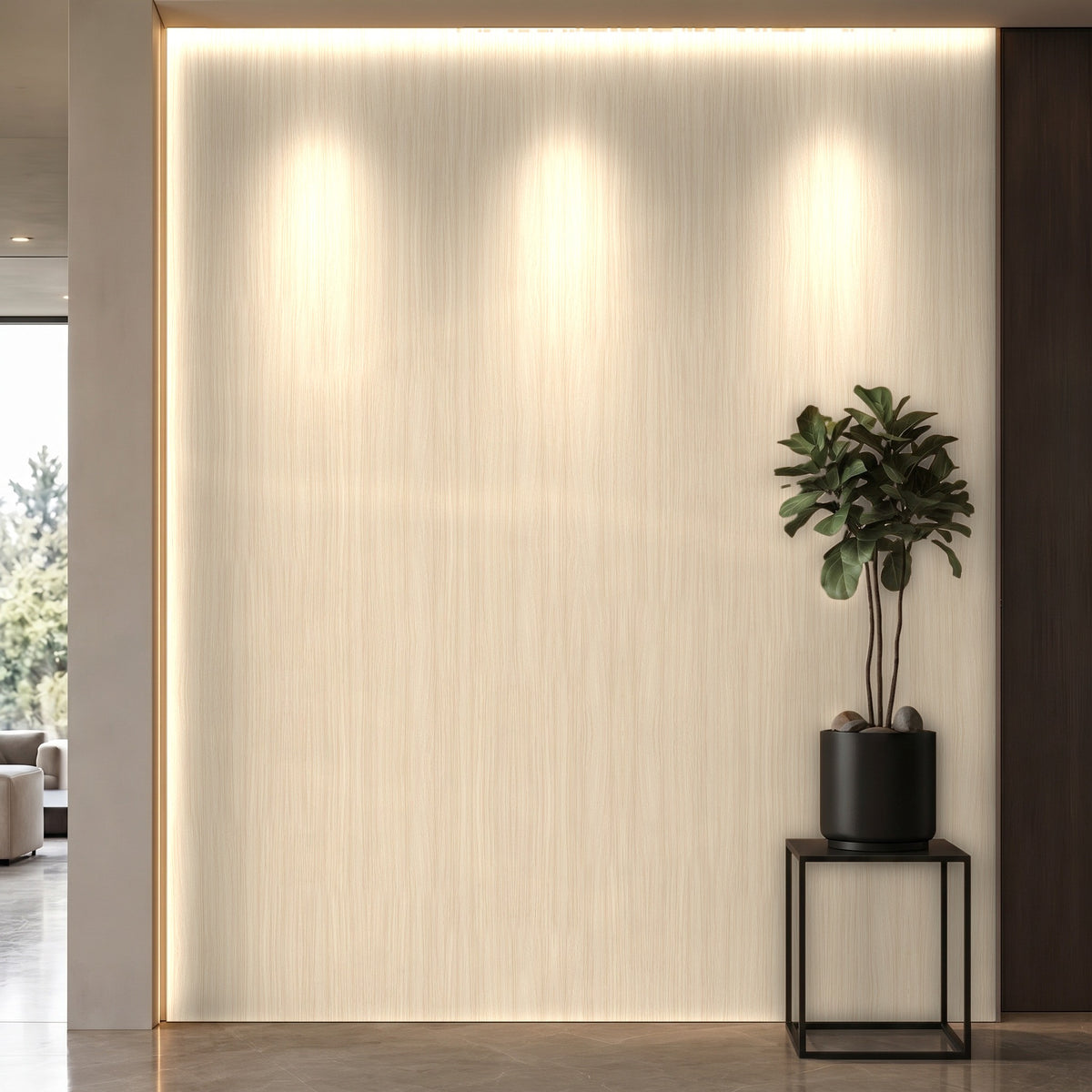 Bodaq ZX103 Ash interior film rendered on a feature wall