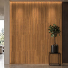 Bodaq ZX118 Teak interior film rendered on a feature wall