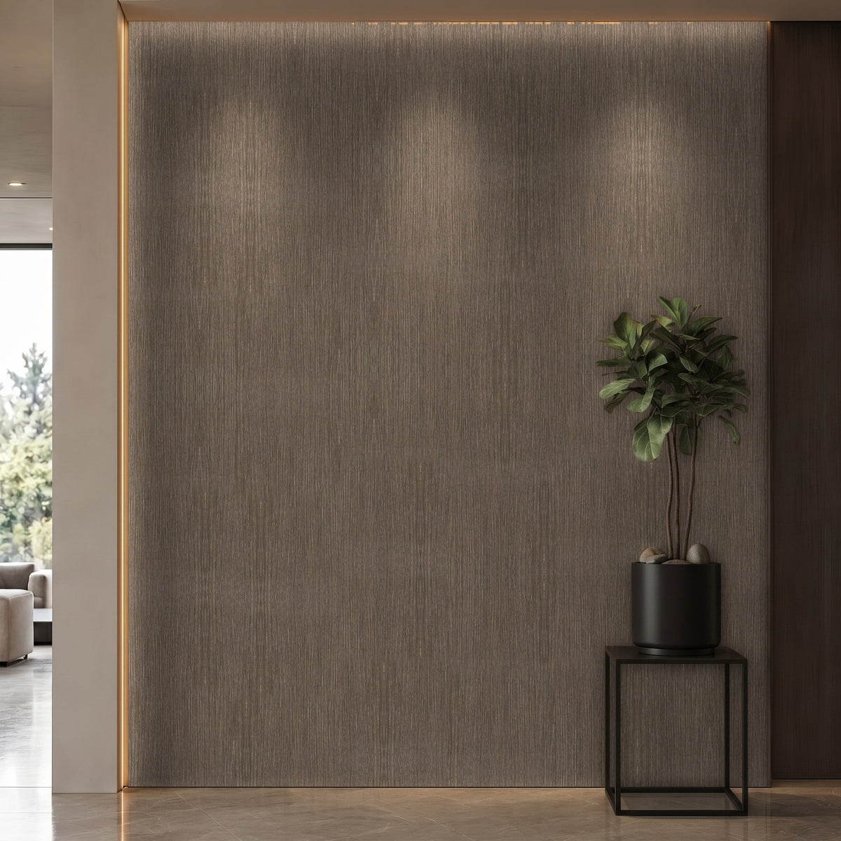 Bodaq ZX125 Oak interior film rendered on a feature wall