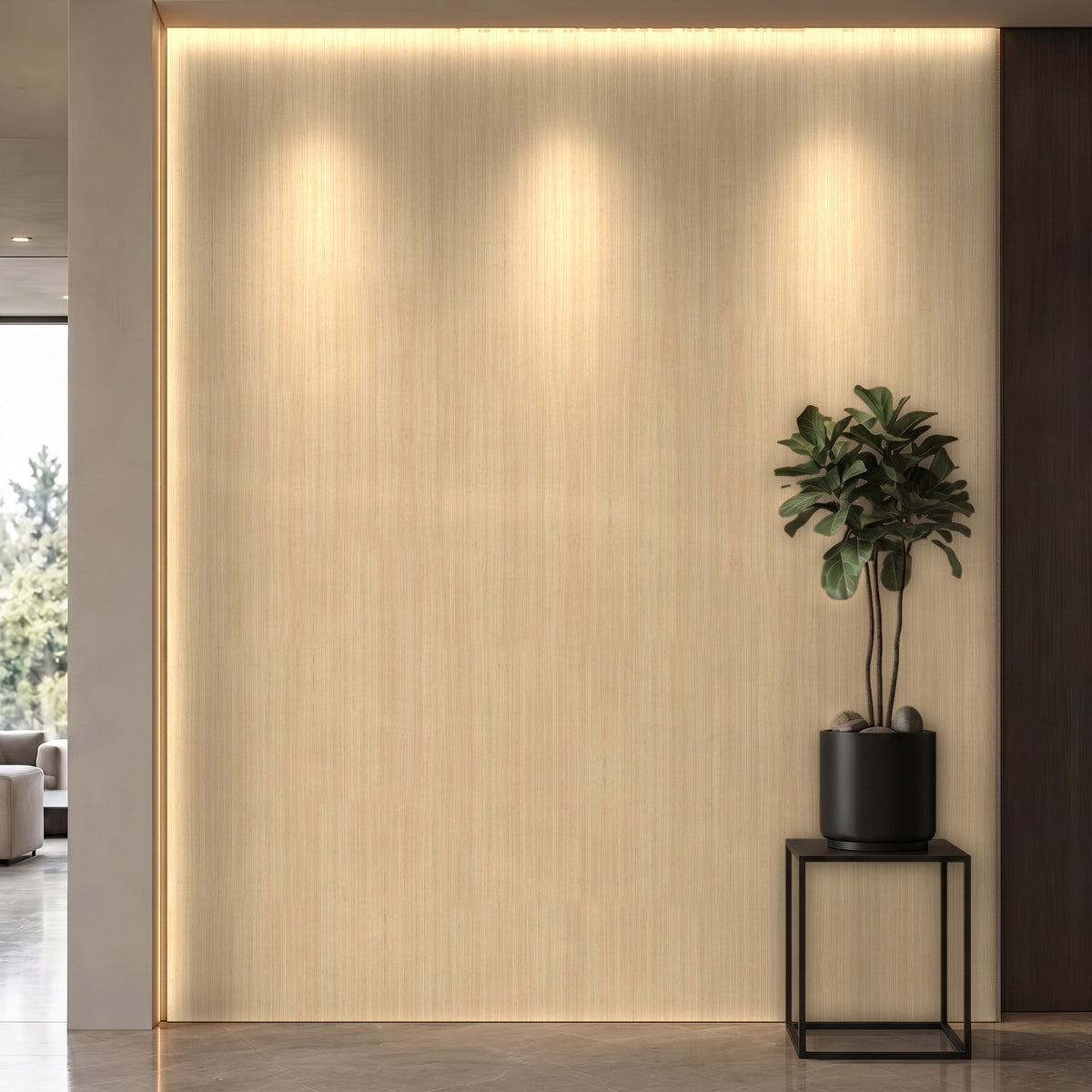 Bodaq ZX155 Cherry interior film rendered on a feature wall