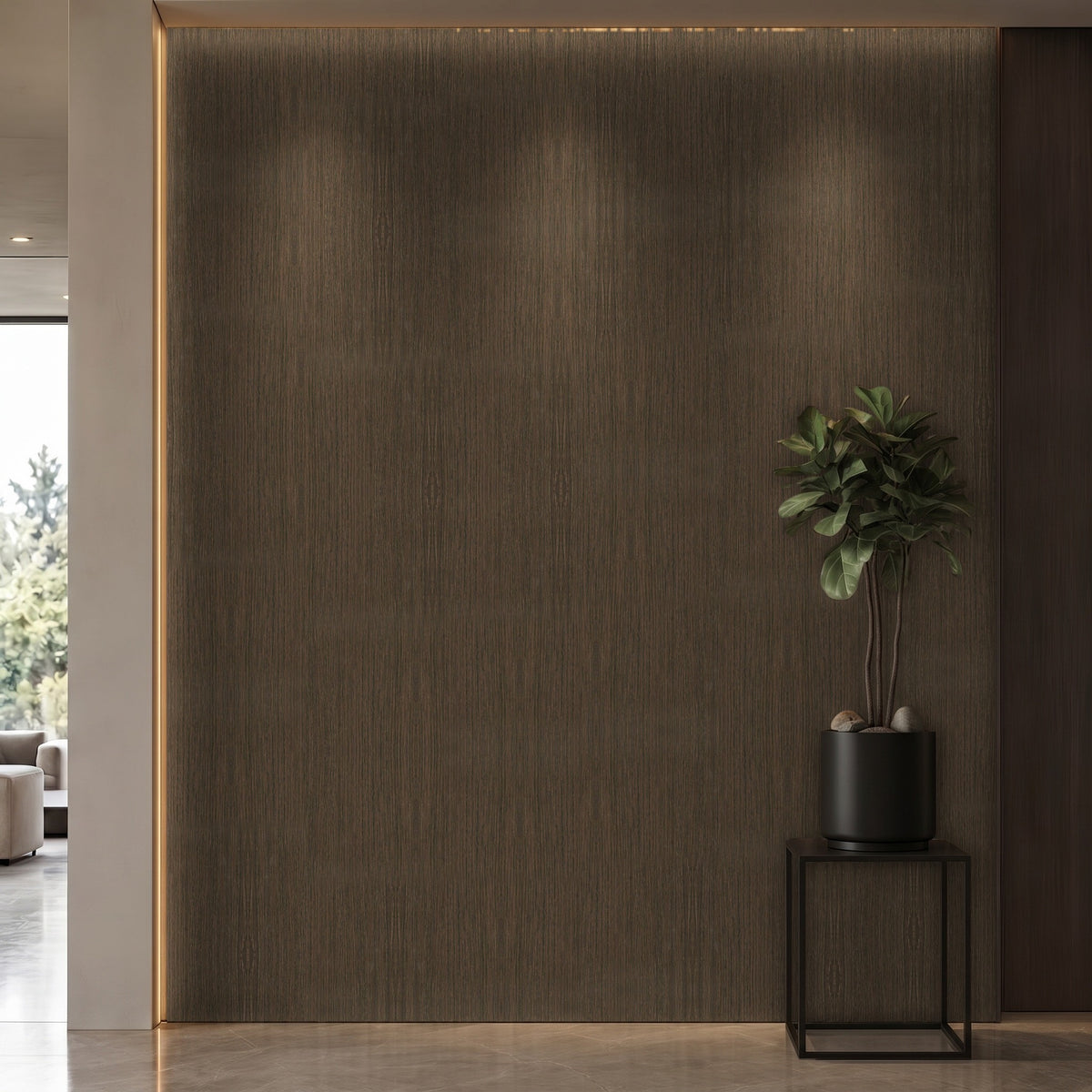 Bodaq ZX157 Oak interior film rendered on a feature wall