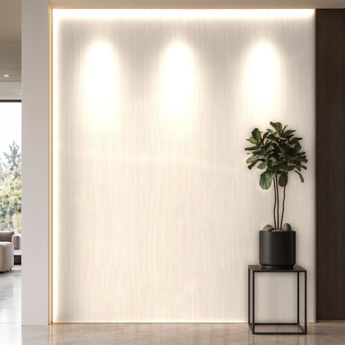 Bodaq ZX161 Oak interior film rendered on a feature wall