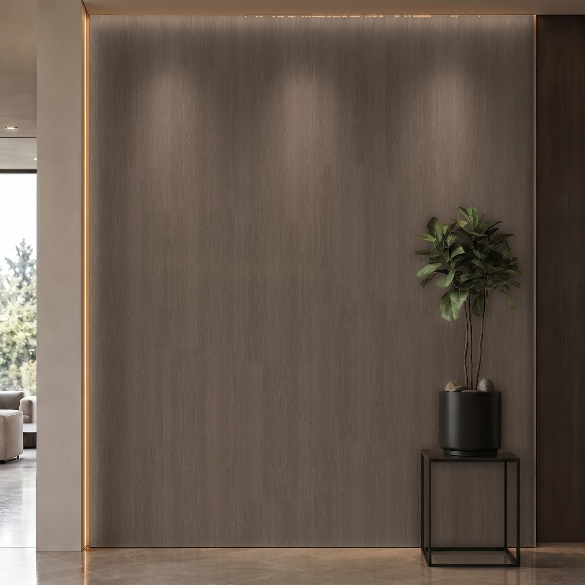Bodaq ZX174 Oak interior film rendered on a feature wall